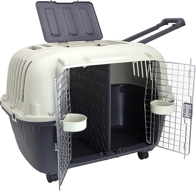 SportPet Designs Double Wire Door Plastic Kennel (CM-0699-CS01)