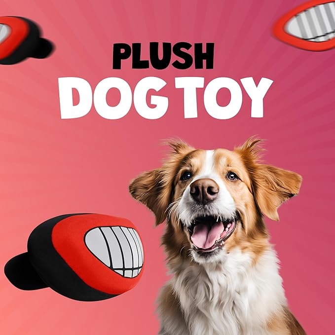 Smiling Mouth Parody Dog Toy – Funny Squeaky Dog Toys for Interactive Play and Training – Durable, Easy to Clean, Birthday Gifts for Small, Medium and Large Dogs