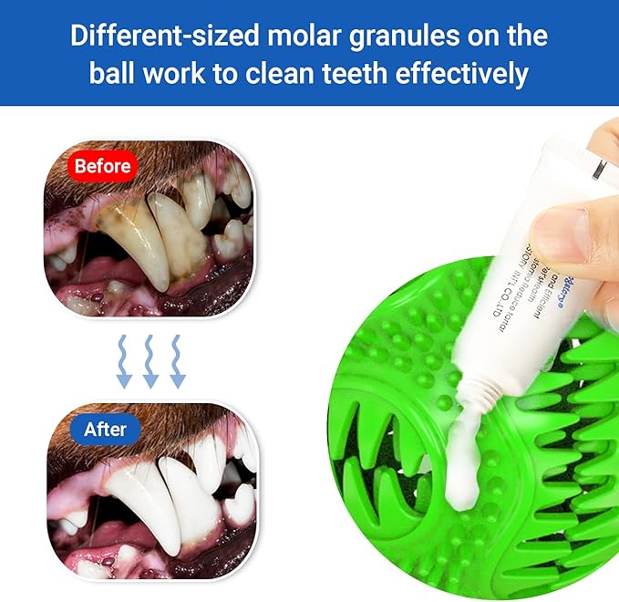 Dog Toys Treat Food Dispensing Ball with Suction Cup for Aggressive Chewer, Tug of War for Pets, Puppy Toys for Teething, Puzzle, Treat Food Dispensing, Pet Chew Tug of War for Medium Dogs (Green)