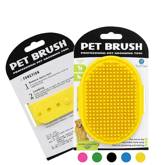 Self Cleaning Slicker Brush, Dog Cat Bunny Pet Grooming Shedding Brush, Easy to Remove Loose Undercoat, Pet Massaging Tool Suitable for Pets with Long or Short Hair (Yellow)