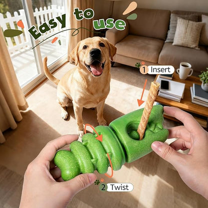 Bully Stick Holder for Aggressive Chewers,Bully Sticks Holder to Prevent Choking, Perfect for Medium Large Dogs,Fit 0.2-0.79IN Bully Sticks,Teething Toy to Prevent Bully Stick Waste