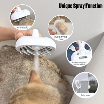Katoggy Spray Cat Brush, Self Cleaning Dog Steam Brush, Easy To Clean, Remove Static Flying Hair Steam Grooming for Cats and Dogs