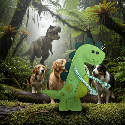 Eco Leather Digby Dino Toy Natural and Tough Dinosaur Dog Toys - Long Lasting Chew Toys for Aggressive Chewers Strong Dog Toy for Dogs and Puppy