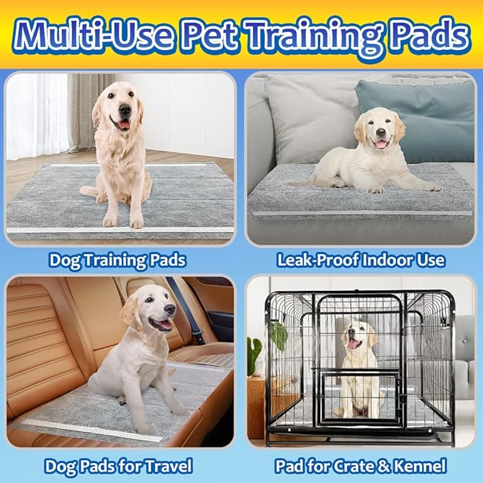 Charcoal Dog Training Pads 100 Count, 22"x22" Puppy Pee Pads for Small Dogs, Activated Carbon Dog Pee Pads, Disposable Puppy Pads Pet Training Pads