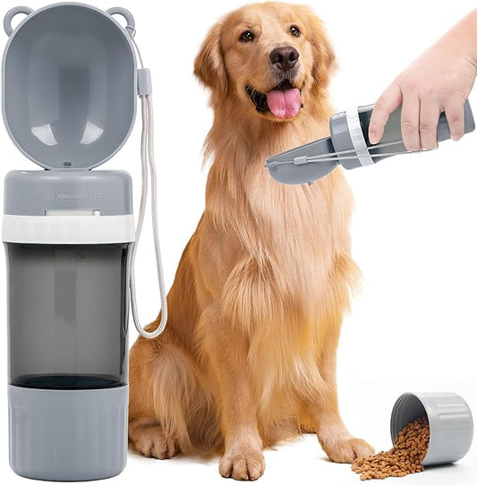 Pet Water Bottle Leak Proof Portable - Dog Water Dispenser with Drinking Bowl, Puppy Travel Accessories for Outdoor Walking, Hiking, Running