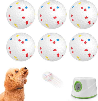 2.3" Balls for Automatic Dog Ball Launcher Interactive Ball Thrower (White-6 Balls)