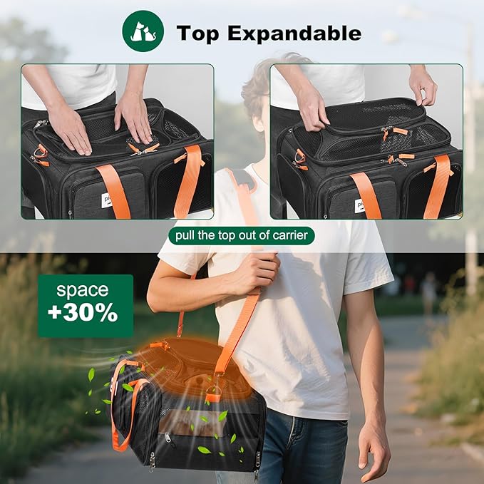17x13x8 Frontier Allegiant Breeze Airlines Approved top Expandable pet Carrier for Extra-Small Dog/Small cat,Weight up to 5 lbs,Length Shorter Than 16''