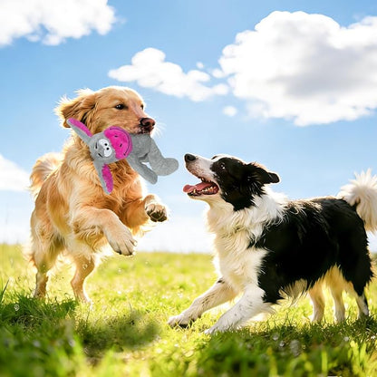 Squeak Dog Toys,Plush Chew Toys for Large Dogs, Crinkle Stuffed Animal Tail,Hands,Ears,Squeaky Interactive Toys for Small Medium Dogs,Keep Them Busy,not for Aggressive chew Dogs