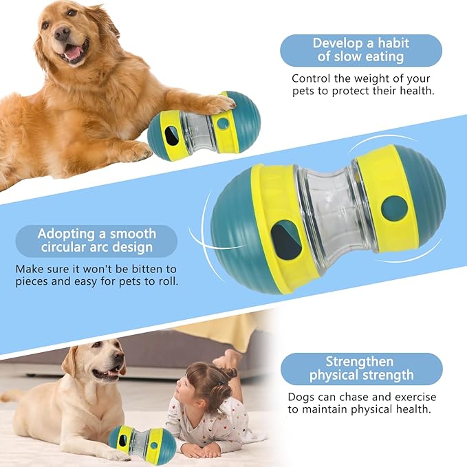 Interactive Dog Toys to Keep Them Busy, Puppy Puzzle Adjustable Food Dispenser Slow Feeder, Enrichment Treat Dispensing Toy Ball for Large/Medium/Small Breed Dogs Pet Gift