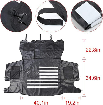 CheroCar for Jeep JK Dog Car Seat Cover Pet Trunk Liner Waterproof Cargo Mat Multipurpose Storage Case Cargo Cover for Jeep Wrangler JK JKU 2007-2018, Interior Accessories, US Flag Style