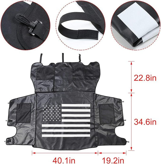 CheroCar for Jeep JK Dog Car Seat Cover Pet Trunk Liner Waterproof Cargo Mat Multipurpose Storage Case Cargo Cover for Jeep Wrangler JK JKU 2007-2018, Interior Accessories, US Flag Style