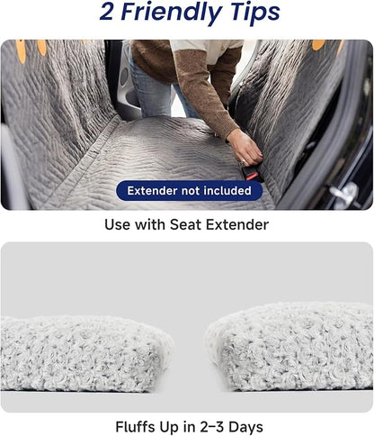3.5" Thick Deluxe Plush Dog Bed Mat for Car, Comfy Dog Seat Cover, Pet Bed & Seat Cover Protector, Washable & Anti-Slip Travel Pet Mat, Fit for Backseat Extenders of Cars Trucks SUVs, 54" x 25”