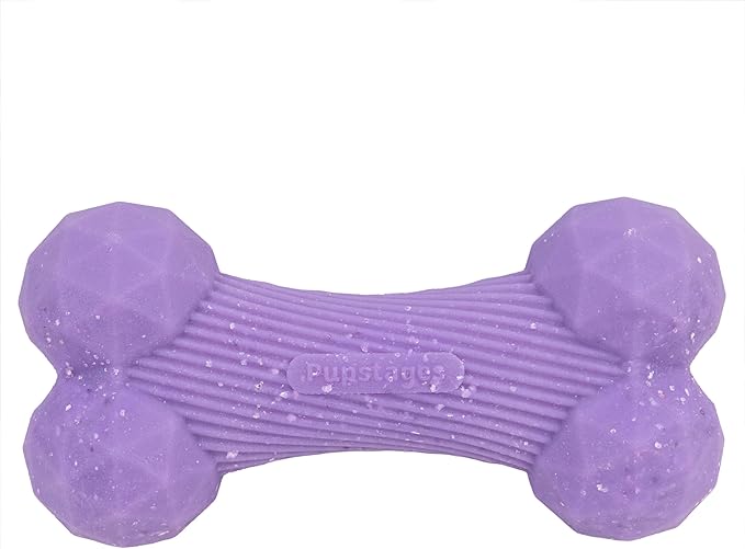Pupstages Flex-Force Bone Dog Toy - Fetch & Chew, Aggressive Chewers, Multi-Texture with Unpredictable Bounce, Floats in Water, Vanilla-Cappuccino Scent, Medium & Large Breeds, 6.5" x 3.1"