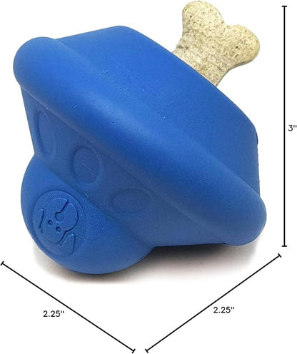 SodaPup Spotnik Flying Saucer - Durable Dog Treat Dispenser & Chew Toy Made in USA from Non-Toxic, Pet Safe, Food Safe Natural Rubber for Mental Stimulation, Problem Chewing, Calming Nerves, & More