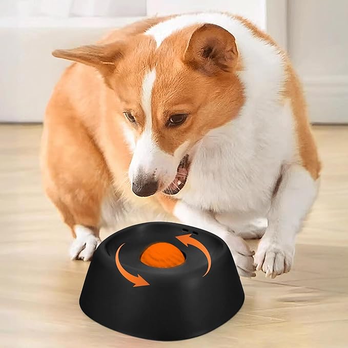 Dog Lick Bowl, Slow Feeder Dog Bowls for Liquid Treat, Dog Licking Bowl with Rolling Balls, Dog Cat Enrichment Toys - Interactive Slow Feeder & Anxiety Relief, for Large Medium Small Puppy (Black)