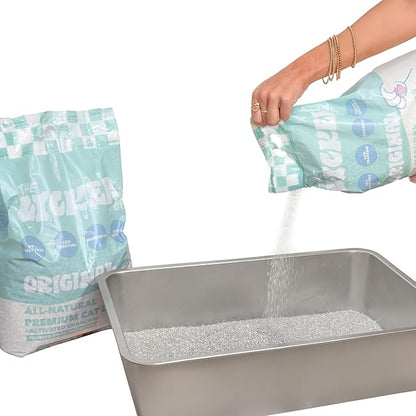 CLR2000A Unscented Premium Clumping Bentonite Clay Cat Litter w/Activated Charcoal, Natural Odor Control, 99% Dust-Free, 18.7 LBS