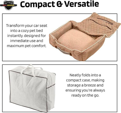 Seat Armour PET2GO101T Pet2Go Tan Car Pet Bed and Seat Cover, 26x20x6, 3.5 lbs