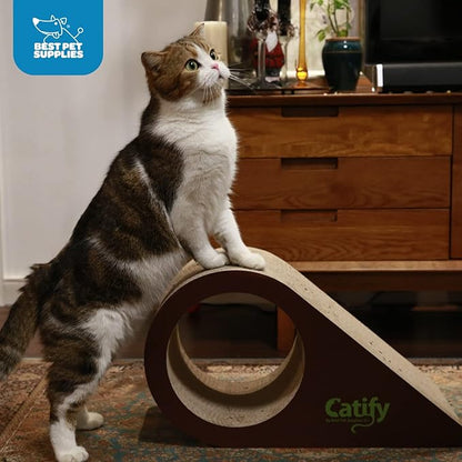 Best Pet Supplies Catify Cat Scratcher, Fun Interactive Scratchers, Posts, Poles, Claw Safe, Furniture Saver Indoor Play Support Natural Cat Behaviors Heavy Duty - Droplet, 19.5 x 9"