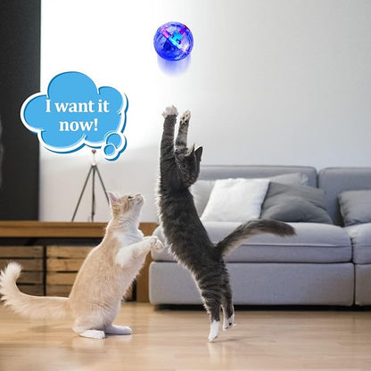 Jecery 9 Pcs Light Up Cat Balls Ghost Hunting LED Motion Activated Cat Toy Interactive Lighted Ball Pet Glowing Mini Running Exercise Toys for Kitten Dog Pet Animals Activity(Transparent)