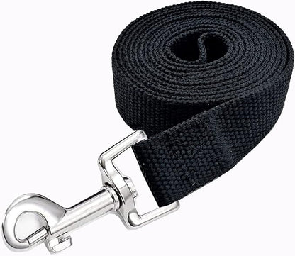 Strong Nylon Dog Leash, 4FT/ 5 FT/ 6FT Dog Leashes for Medium Large Dogs (6FT, Black)