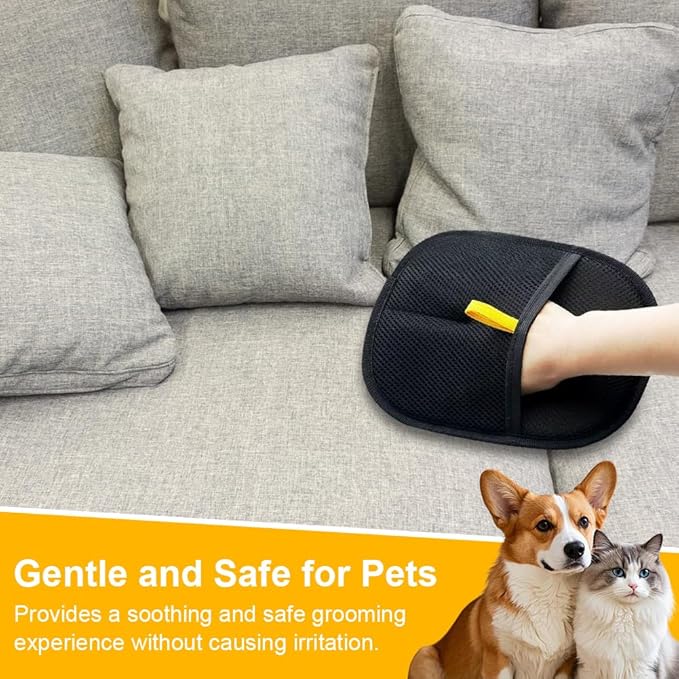 2 PCS Pet Hair Remover Gloves, Electrostatic Dog Hair Remover, Reusable Cat Hair Remover Grooming Gloves Brush Tool for Couch, Furniture, Carpet, Curtain