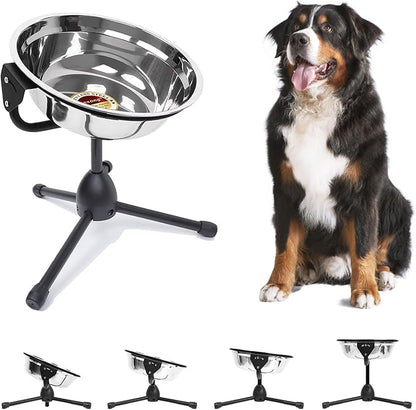 Elevated Dog Bowl with Adjustable Metal Stand,Extra Large Size for Dogs Heavier Than 100 lbs,1.24 Gal 4.7 Liter, Stainless Steel Dog Food Bowl Height Adjustable Non-Slip Raised Dog Bowl Set
