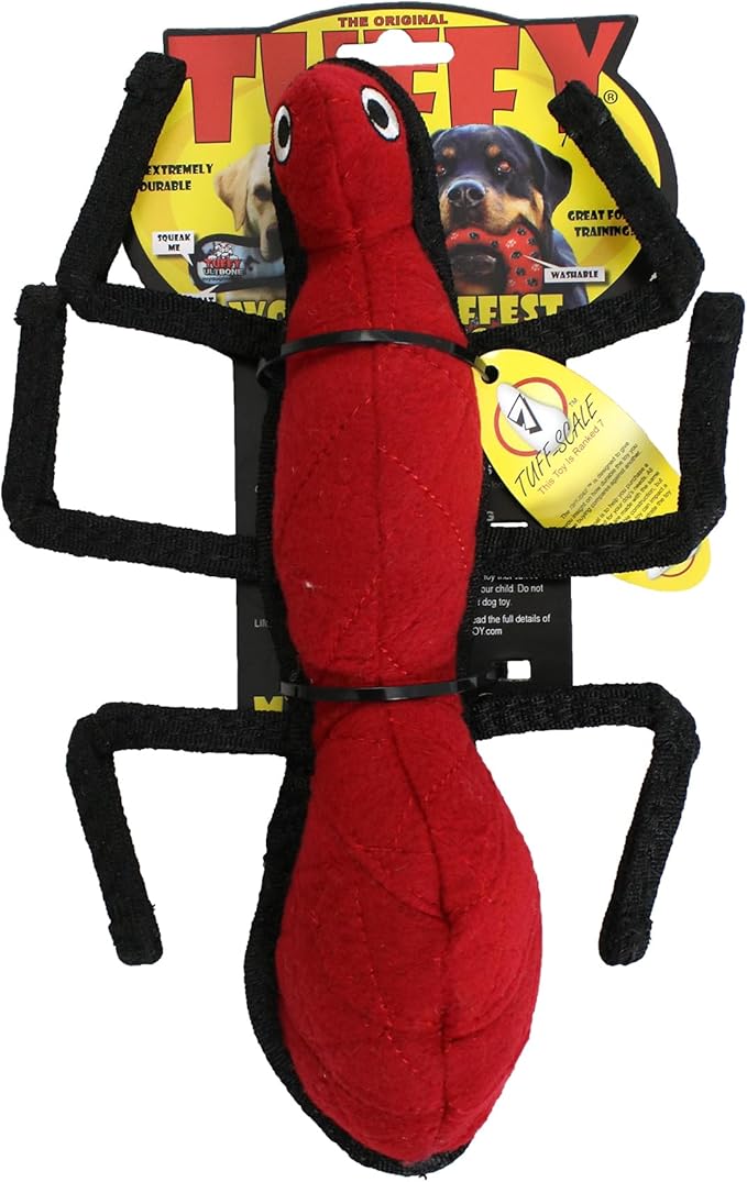 TUFFY - World's Tuffest Soft Dog Toy - Desert - Multiple Layers. Made Durable, Strong & Tough. Interactive Play (Tug, Toss & Fetch). Machine Washable & Floats (Ant, Large 2 Pack)