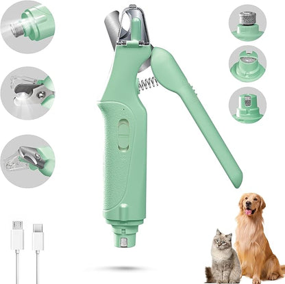 2-in-1 Cat Nail Clippers & Dog Nail Clippers Trimmers for Large Medium Small Dogs Cats Claw Trimmer Quick Sensor and Safety Guard USB Rechargeable with 2 LED Lights Dogs Nail Trimmer