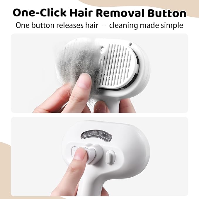 Steam Slicker Brush Pet Shedding Hair-Spray Brushes for Grooming and Desheding, Indoor Detangler for Cats and Dogs,4 in 1, Suitable for Long and Short-Haired, Effectively Removes Loose Fur (White)