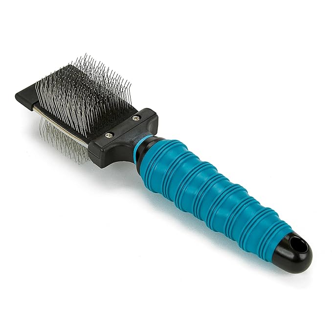 Ergonomic Double Sided Flexible Slicker Brushes for Dog Cat Pet Pro Grooming or Home Use (Small)