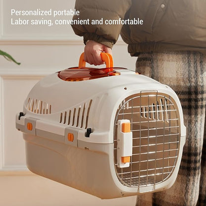 Plastic Dog Crate Airline Cat Carrier Kennel Hard Shell Ventilation Large Space Portable Pet Travel Carrier Outdoors Trip