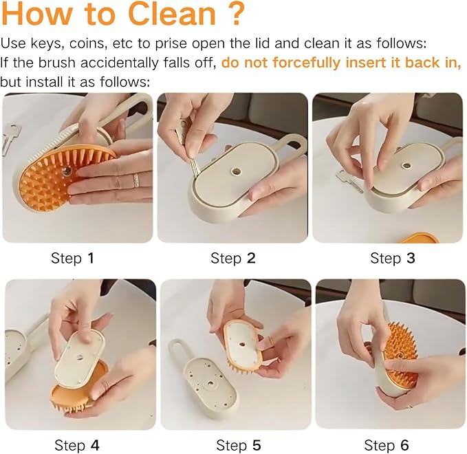 Cat Water Brush for Shedding,Water Comb for Dogs, Water Heat Grooming,3 in 1 Pet Comb for Dog Massaging,Hair Self Cleaning and Removal, for Shedding and Indoor Cats,cat Grooming Supplies