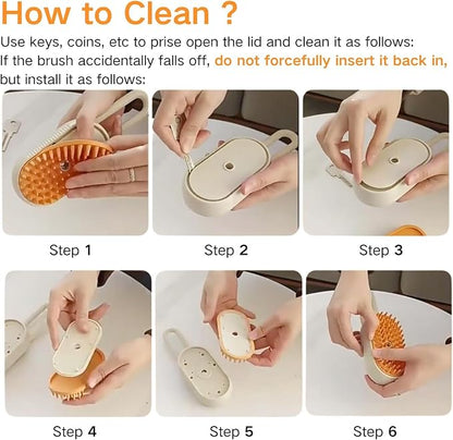 Cat Water Brush for Shedding,Water Comb for Dogs, Water Heat Grooming,3 in 1 Pet Comb for Dog Massaging,Hair Self Cleaning and Removal, for Shedding and Indoor Cats,cat Grooming Supplies