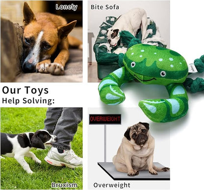Dog Toys, Dog Plush Toy for Large Breed, Cute Squeaky Dog Toys with Crinkle Paper, Dog Chew Toys for Puppy, Small, Middle, Big Dogs (Crab)