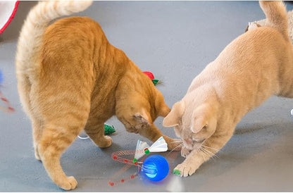 Interactive Cat Toy Ball for Indoor Cats and Kittens – Automatic Rolling Ball, Motion Activated Cat Toys with Tail Accessories, Smart Play Modes, USB Rechargeable Pet Toy for Exercise & Fun