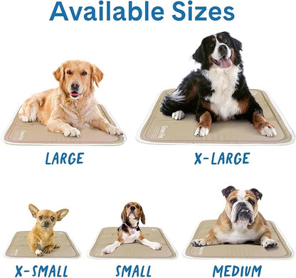 The Green Pet Shop Cool Pet Pad - Large, Latte- Self-Cooling, Pressure Activated Mat for Dogs & Cats from 46-80 lbs - Non-Toxic Gel, No Water Needed