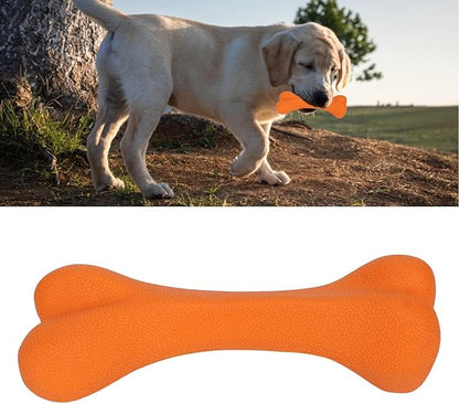 Rubber Dog Toy, Tough Dog Bone Toy Durable Dog Chew Toy Hard Rubber Bone for Dogs Indestructible Dog Toys Dental Dog Toy for Teeth(S-Orange)