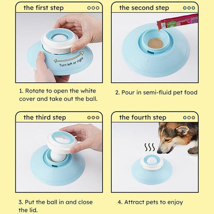 Slow Feeder Dog Bowls for Liquid Treat, Wet Food Lick Pad with Suction Cup, Anti-Choking Pet Enrichment Toys for Bathing, Grooming and Training