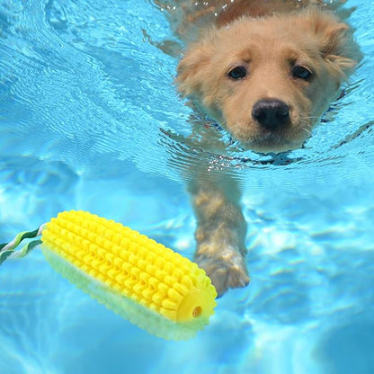 Sumind Dog Chew Toys for Aggressive Chewers Corn Dog Toy Indestructible Durable Rubber Squeaky Toothbrush Interactive Corn on the Cob Puppy Toy for Small Medium Large Breed