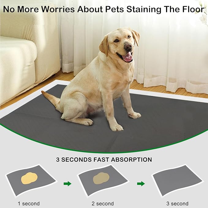 ELEGX Extra Large 31"x47" 40 Pcs Odor-Control Super Absorbency Charcoal Pee Pads for Dogs & Cats - Leak-Proof Thicken Disposable Potty Pads
