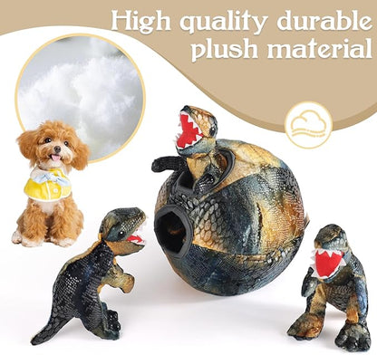 IFOYO Squeaky Dog Toys, Dinosaur Puppy Toys, Plush Interactive Dog Toys for Small Medium Dogs, Enrichment Hide and Seek Dog Toy