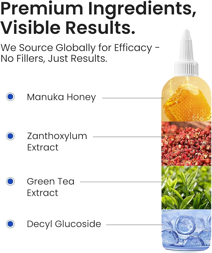 Itch Relief Ear Cleaner for Dogs & Cats Natural Gentle Formula with Manuka Honey & Green Tea - Triple Botanical Wash for Infection & Yeast Prevention, PH Balanced No-Sting 8.45 oz