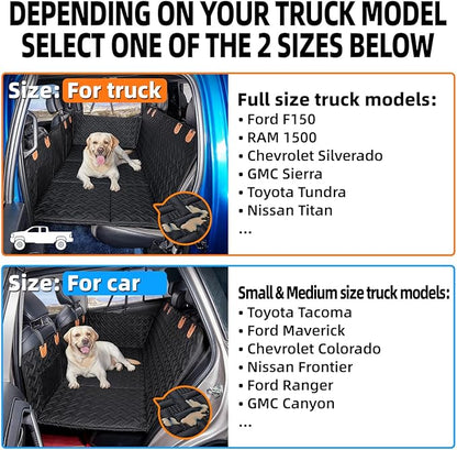 MAXFUT Dog Back Seat Extender for Truck,Truck Dog Seat Cover Back Seat,Dog Hammock for Truck,Hard Bottom Seat Extender,Pet Seat Covers for F150/RAM1500/Silverado