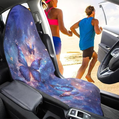 Coldinair Galaxy Butterfly Waterproof Towel Car Seat Covers,Beach Sweat Car Seat Protector Front Seats Only Universal Fit for Trucks