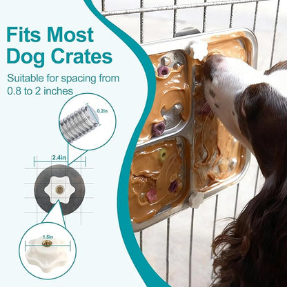 Stainless Steel Lick Mat for Dogs and Cats, Chew Proof Slow Feeder with Suction Cups and Crate Mount, Three Textured Zones for Calm Feeding and Daily Use [2Pack]