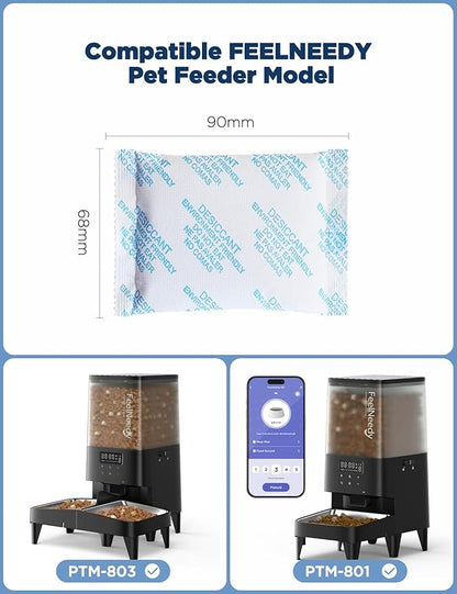 Pet Food Desiccant Bag for FEELNEEDY Pet Feeder，6 Pack Replacement Desiccant Bags for Automatic Cat Dog Pet Food Feeders Keep Pets Foods Dry and Fresh