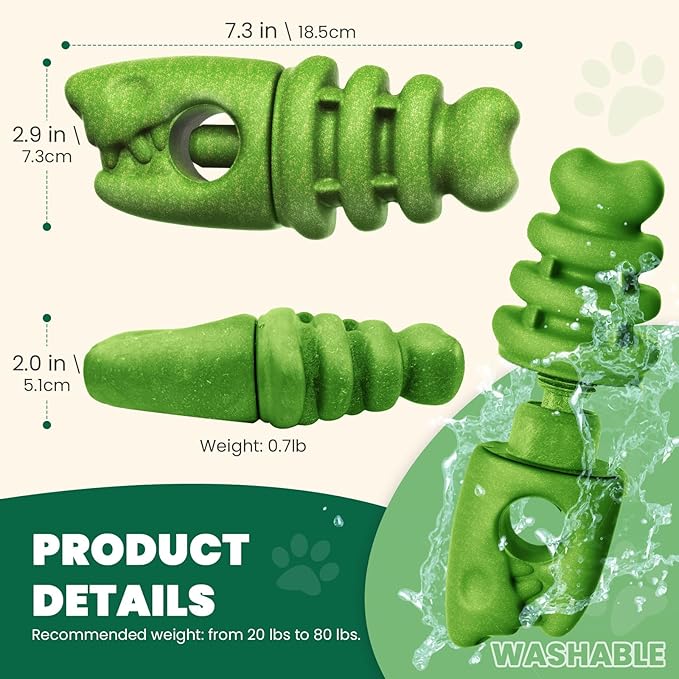 BAEJMJK Bully Stick Holder for Dogs Durable Chew Toys for Aggressive Chewers Dog Treat Toy to Keep Them Busy Safety Dog Chew Holder for Medium Large Dogs-Helps Reduce Choking Risk(Green)