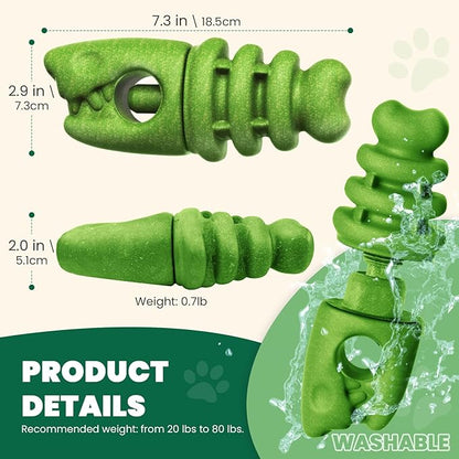 BAEJMJK Bully Stick Holder for Dogs Durable Chew Toys for Aggressive Chewers Dog Treat Toy to Keep Them Busy Safety Dog Chew Holder for Medium Large Dogs-Helps Reduce Choking Risk(Green)