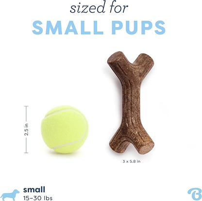 Benebone Puppy Maplestick Dog Chew Toy, Made in USA, Real Maple Wood Flavor, Small, Brown