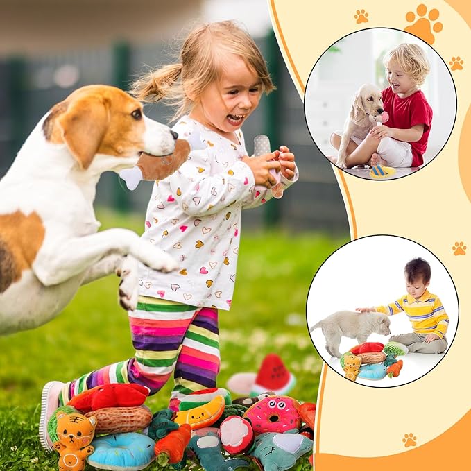 Libima 120 Pack Small Squeaky Dog Toys Bulk for Puppy Small Dogs Pets Cute Plush Stuffed Dog Toys Bundle Soft Pet Toys for Chewing and Teething, 120 Styles